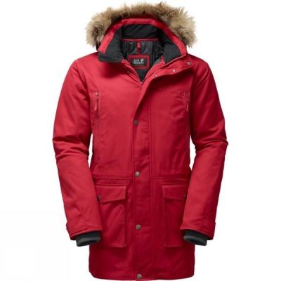 Parka Jack Wolfskin Volcanic Mountain Hombre Rojas - Chile UFA367891